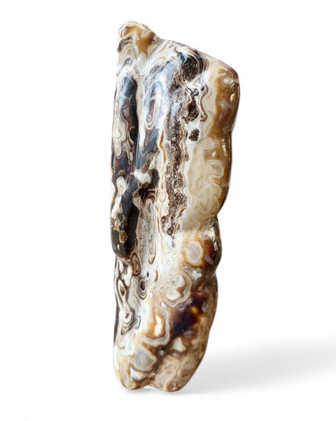 Chocolate calcite crystal freeform