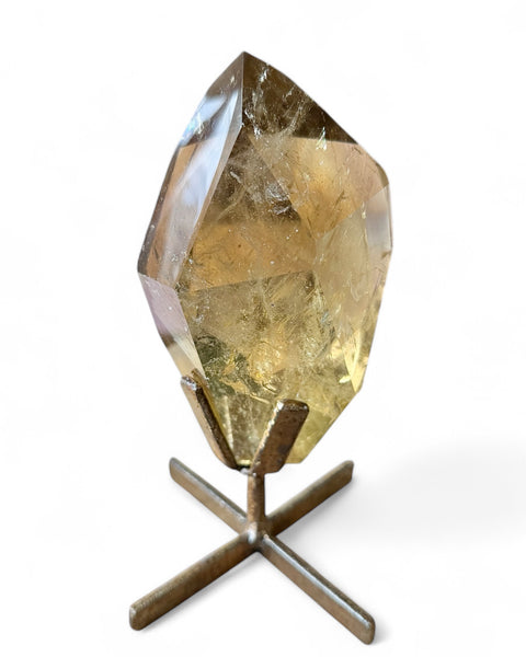 Natural citrine on stand back view