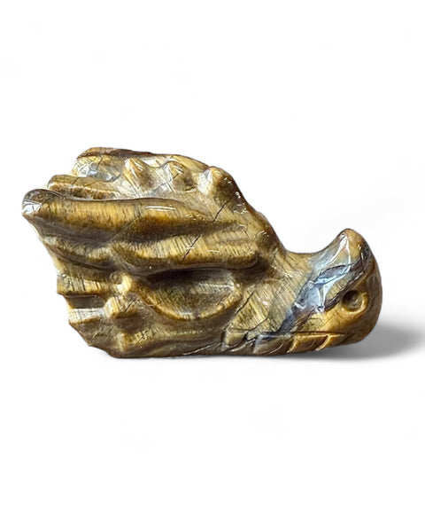 Tigers eye crystal dragon head carving