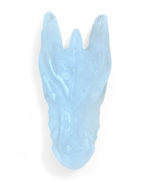 Clear quartz crystal dragon head carving