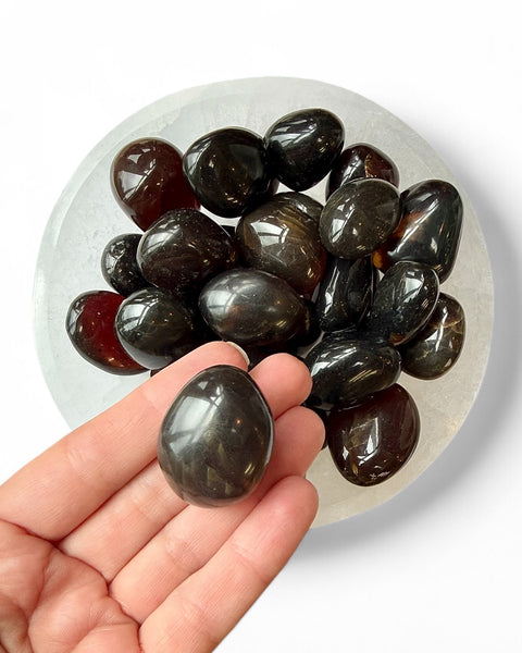 Amber crystal tumble stone