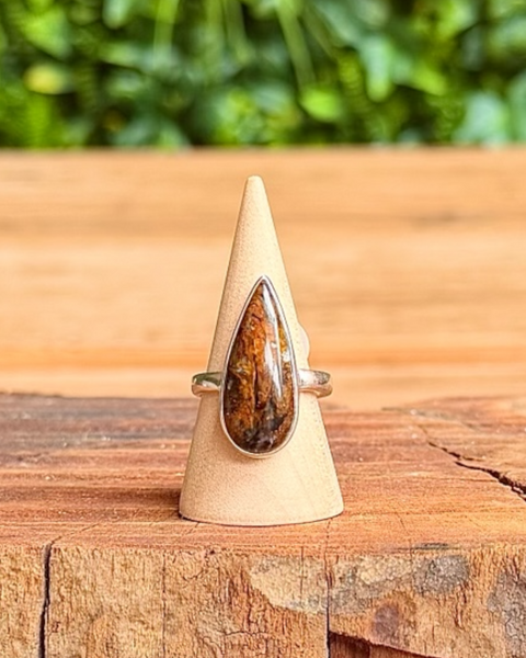 Pietersite ring in sterling silver - size P