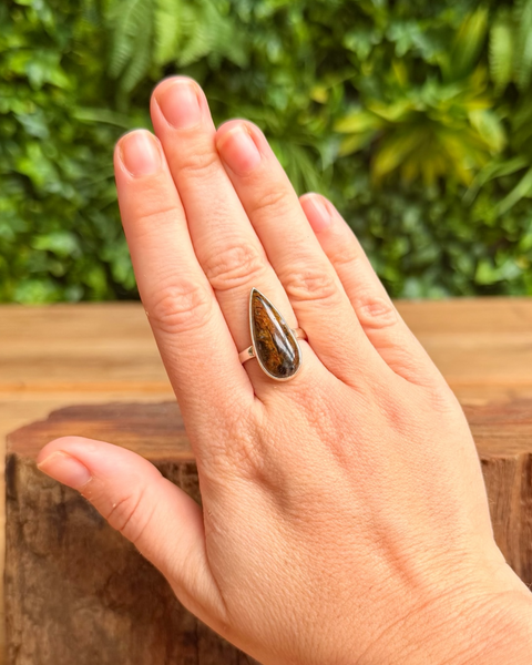 Pietersite ring in sterling silver - size P