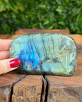 Iridescent labradorite freeform crystal with rainbow flashes
