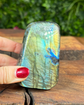 Flashy labradorite freeform crystal polished smooth