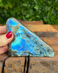 Labradorite freeform crystal with green, blue, yellow and purple flashes