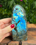 Labradorite crystal freeform with bright multicolour flash