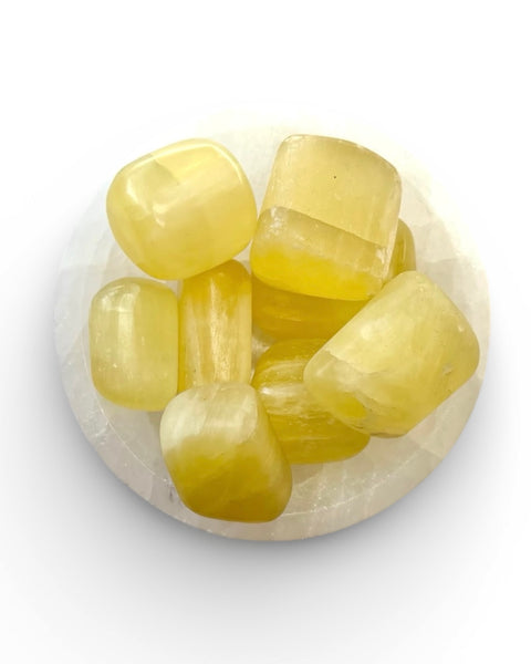 Lemon calcite tumble stone