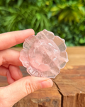 rose quartz lotus flower crystal carving 