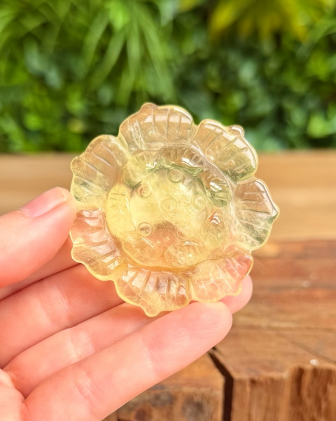 citrine lotus flower carving