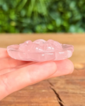 side view of a lotus crystal carving