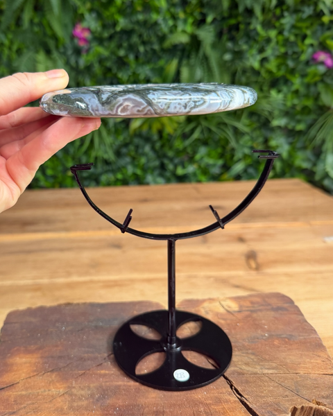 Crystal carving held in hand 