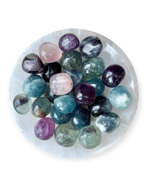 Fluorite tumble stone