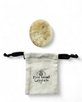 Moonstone crystal thumb worry stone with Feel Good Crystals drawstring pouch