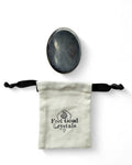 Blue goldstone crystal thumb worry stone with feel good crystals pouch