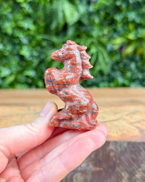 red jasper horse carving