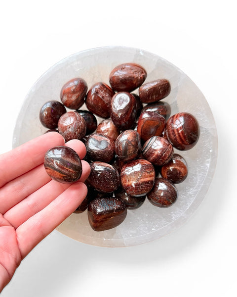 Red tigers eye tumble stones