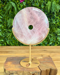 Rose quartz bi carving on stand