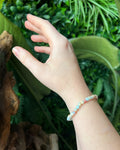 Shoushan jade 4mm bracelet on wrist