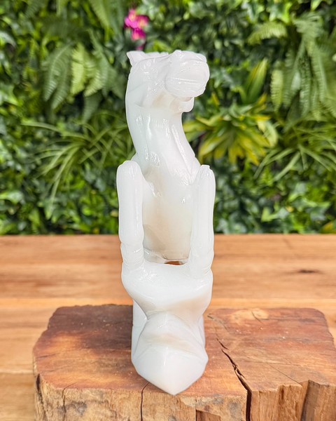 White jade horse carving 