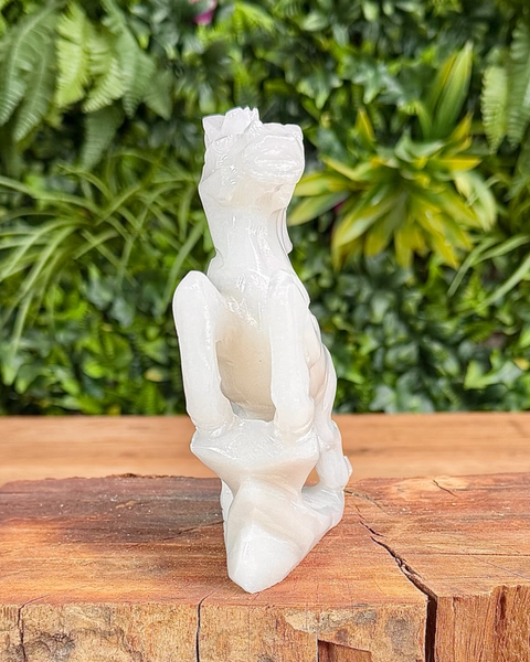 white jade carving side view