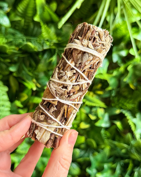 white sage bundle with Yerba smudge