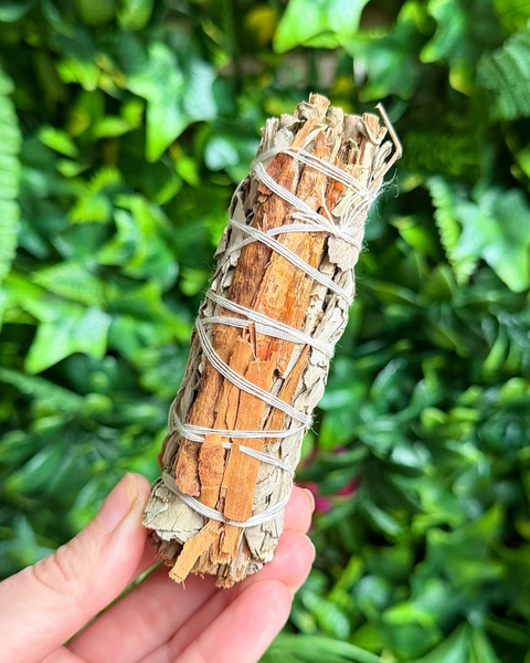 White sage and cinnamon smudge stick bundle