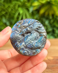 dragon carving made out of labradorite 
